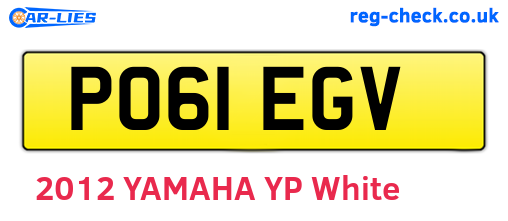PO61EGV are the vehicle registration plates.