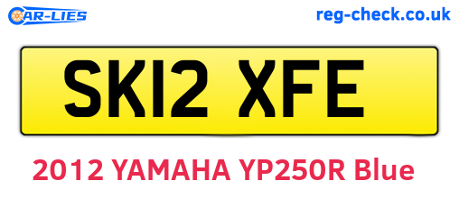 SK12XFE are the vehicle registration plates.