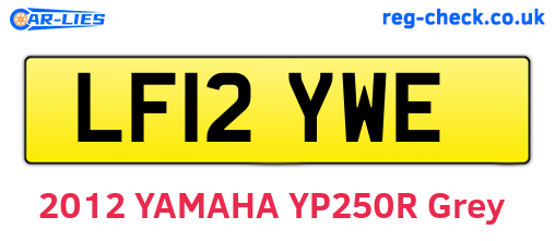 LF12YWE are the vehicle registration plates.