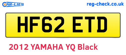 HF62ETD are the vehicle registration plates.
