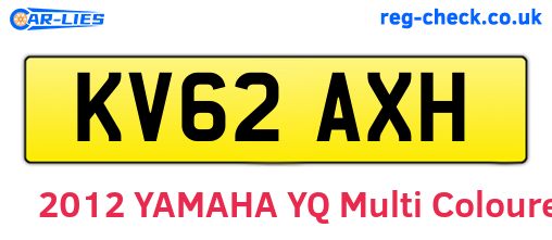 KV62AXH are the vehicle registration plates.