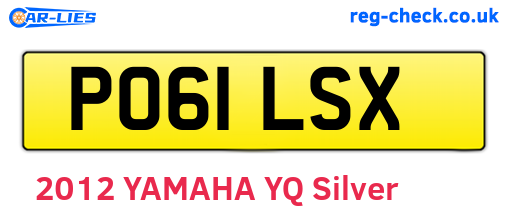 PO61LSX are the vehicle registration plates.