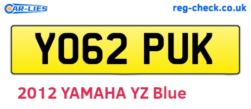 YO62PUK are the vehicle registration plates.