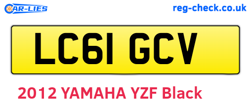 LC61GCV are the vehicle registration plates.