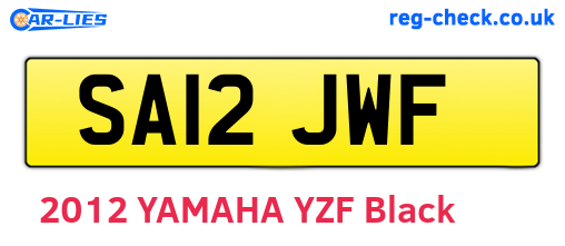 SA12JWF are the vehicle registration plates.