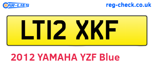 LT12XKF are the vehicle registration plates.