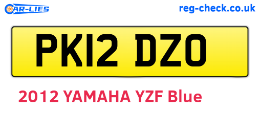 PK12DZO are the vehicle registration plates.