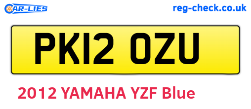 PK12OZU are the vehicle registration plates.