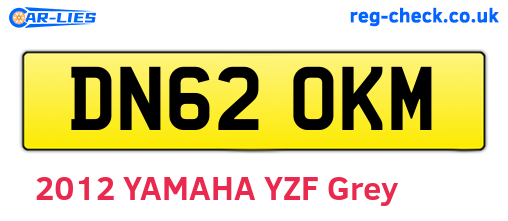 DN62OKM are the vehicle registration plates.