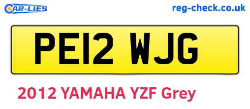 PE12WJG are the vehicle registration plates.