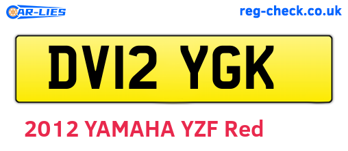 DV12YGK are the vehicle registration plates.