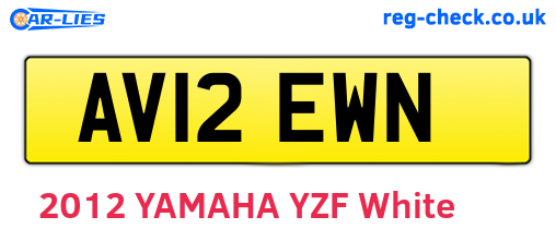 AV12EWN are the vehicle registration plates.