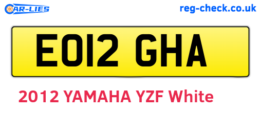 EO12GHA are the vehicle registration plates.