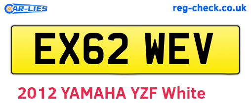 EX62WEV are the vehicle registration plates.
