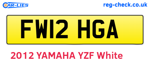 FW12HGA are the vehicle registration plates.