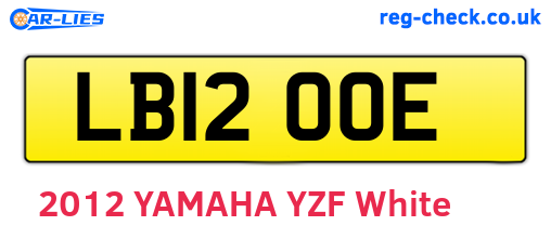 LB12OOE are the vehicle registration plates.