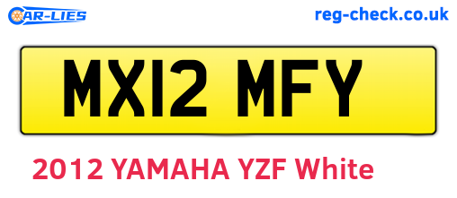 MX12MFY are the vehicle registration plates.