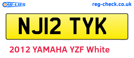 NJ12TYK are the vehicle registration plates.
