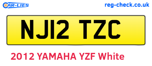 NJ12TZC are the vehicle registration plates.