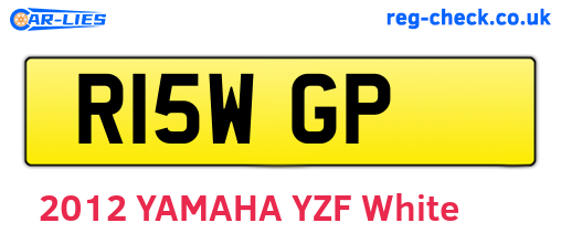 R15WGP are the vehicle registration plates.