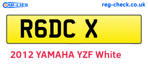 R6DCX are the vehicle registration plates.