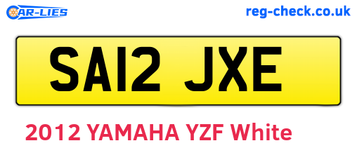 SA12JXE are the vehicle registration plates.