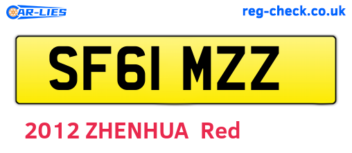 SF61MZZ are the vehicle registration plates.