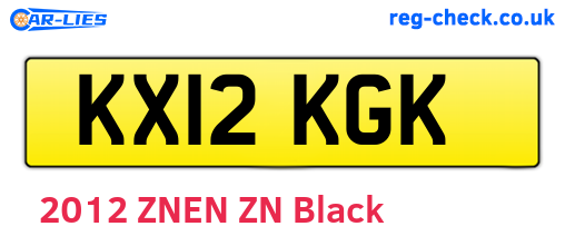 KX12KGK are the vehicle registration plates.