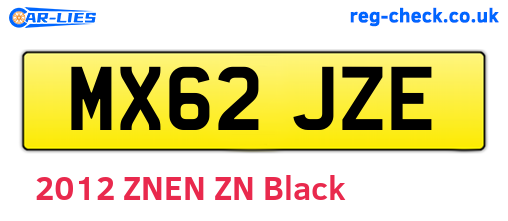 MX62JZE are the vehicle registration plates.