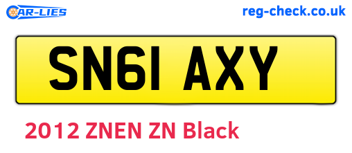 SN61AXY are the vehicle registration plates.