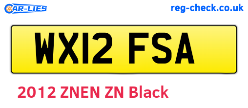 WX12FSA are the vehicle registration plates.