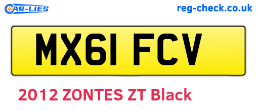 MX61FCV are the vehicle registration plates.