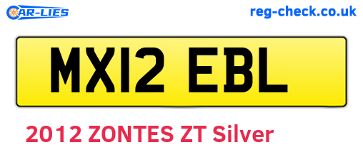MX12EBL are the vehicle registration plates.