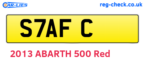 S7AFC are the vehicle registration plates.