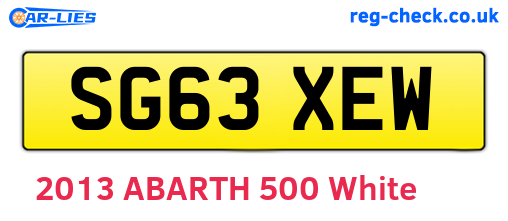 SG63XEW are the vehicle registration plates.