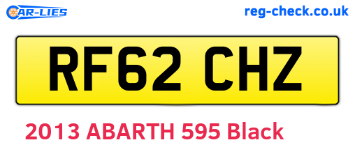 RF62CHZ are the vehicle registration plates.