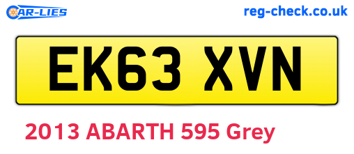 EK63XVN are the vehicle registration plates.