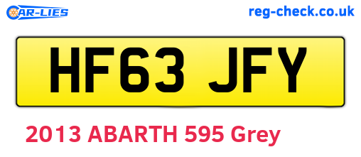 HF63JFY are the vehicle registration plates.
