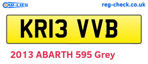 KR13VVB are the vehicle registration plates.