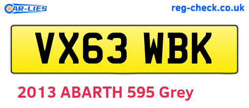 VX63WBK are the vehicle registration plates.
