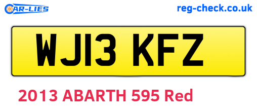 WJ13KFZ are the vehicle registration plates.