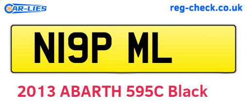 N19PML are the vehicle registration plates.