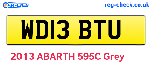 WD13BTU are the vehicle registration plates.