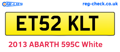 ET52KLT are the vehicle registration plates.