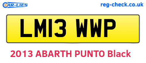 LM13WWP are the vehicle registration plates.