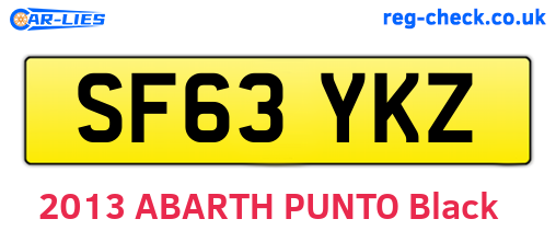 SF63YKZ are the vehicle registration plates.