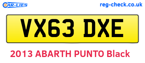 VX63DXE are the vehicle registration plates.