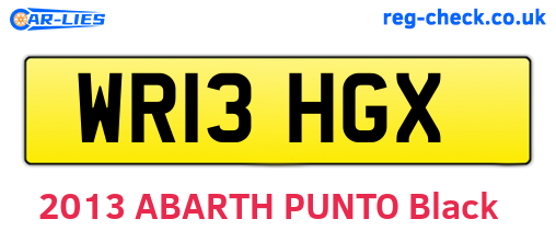 WR13HGX are the vehicle registration plates.