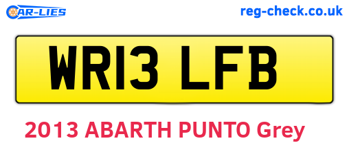 WR13LFB are the vehicle registration plates.