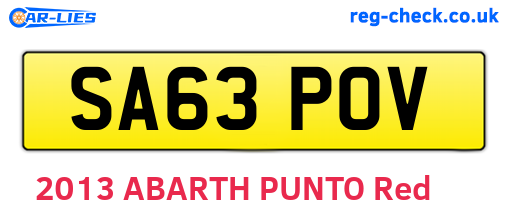 SA63POV are the vehicle registration plates.